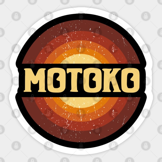 Vintage Proud Name Motoko Anime Gifts Circle Sticker by Amir Dorsman Tribal